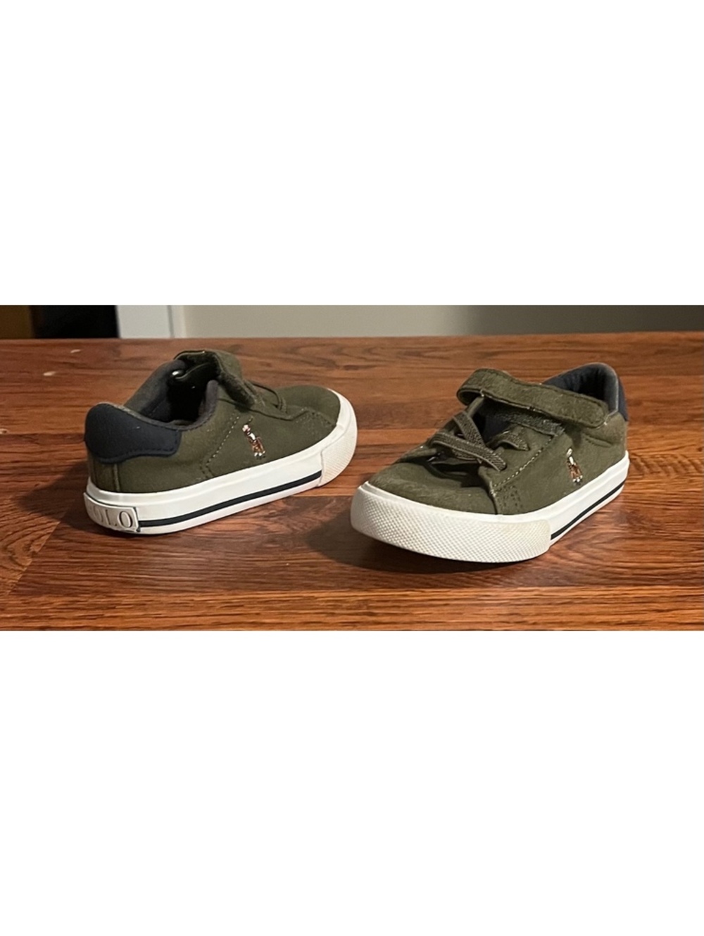 Polo Ralph Lauren Toddler Boys Olive Green Sneakers Size 5